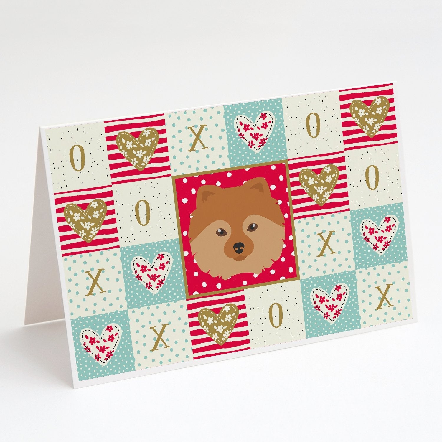 German Spitz Love Greeting Cards Pack of 8 Blank Cards with Envelopes Whimsical A7 Size 5x7