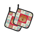 German Spitz Love Pot Holder Set of 2 Heat Resistant Quilted Hot Pads 7.5 x 7.5 Inch, Insulated Kitchen Trivets for Cooking & Baking