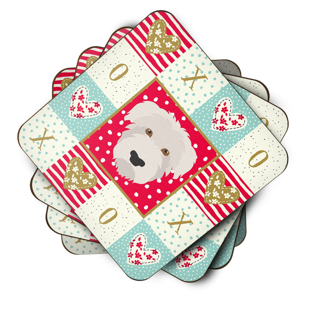 Glen of Imaal  Love Foam Coasters Set of 4 Cup Coasters for Indoor Outdoor, Tabletop Protection, Anti Slip, Mouse pad Material