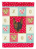 Harlequin Pinscher Love House Flag 28x40 Porch Sleeve Pole Decorative Outside Yard Banner Artwork Wall Hanging, Polyester