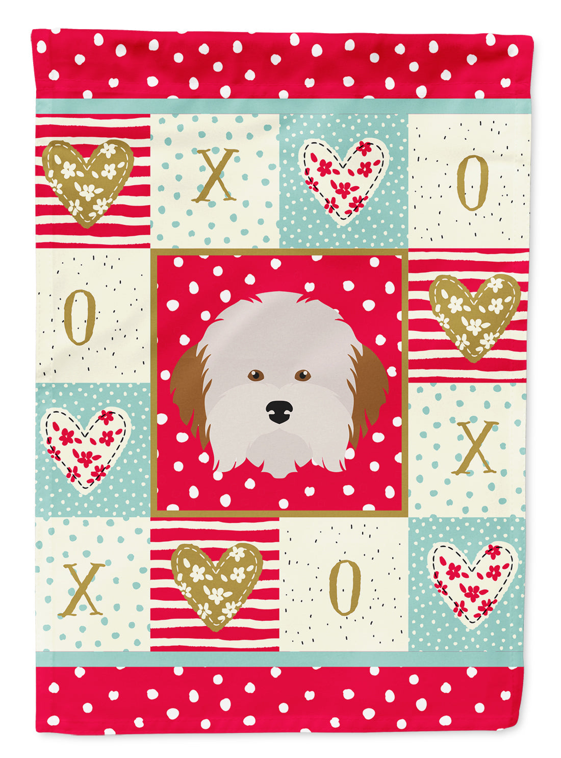 Havanese Dog Love House Flag 28x40 Porch Sleeve Pole Decorative Outside Yard Banner Artwork Wall Hanging, Polyester