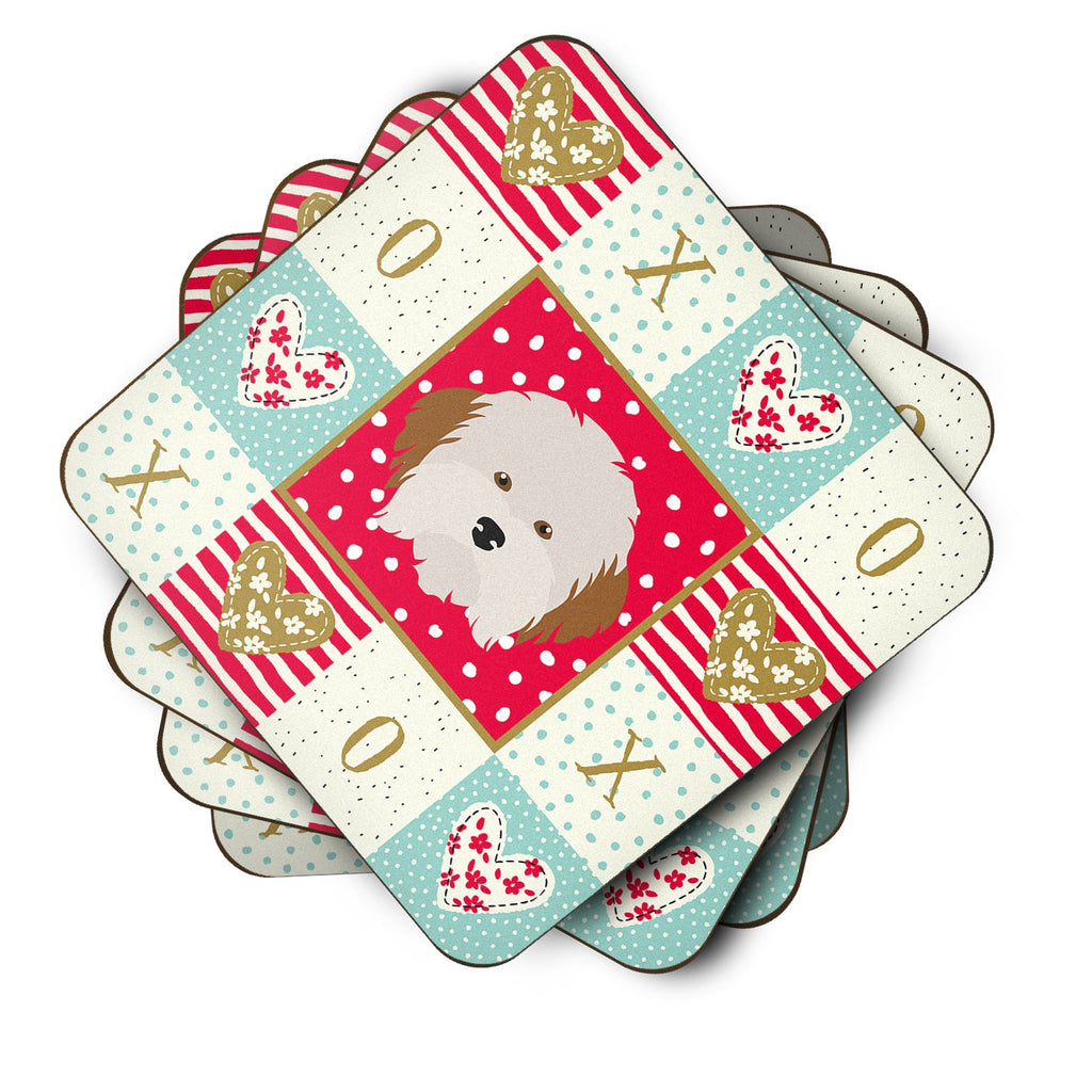 Havanese Dog Love Foam Coasters Set of 4 Cup Coasters for Indoor Outdoor, Tabletop Protection, Anti Slip, Mouse pad Material