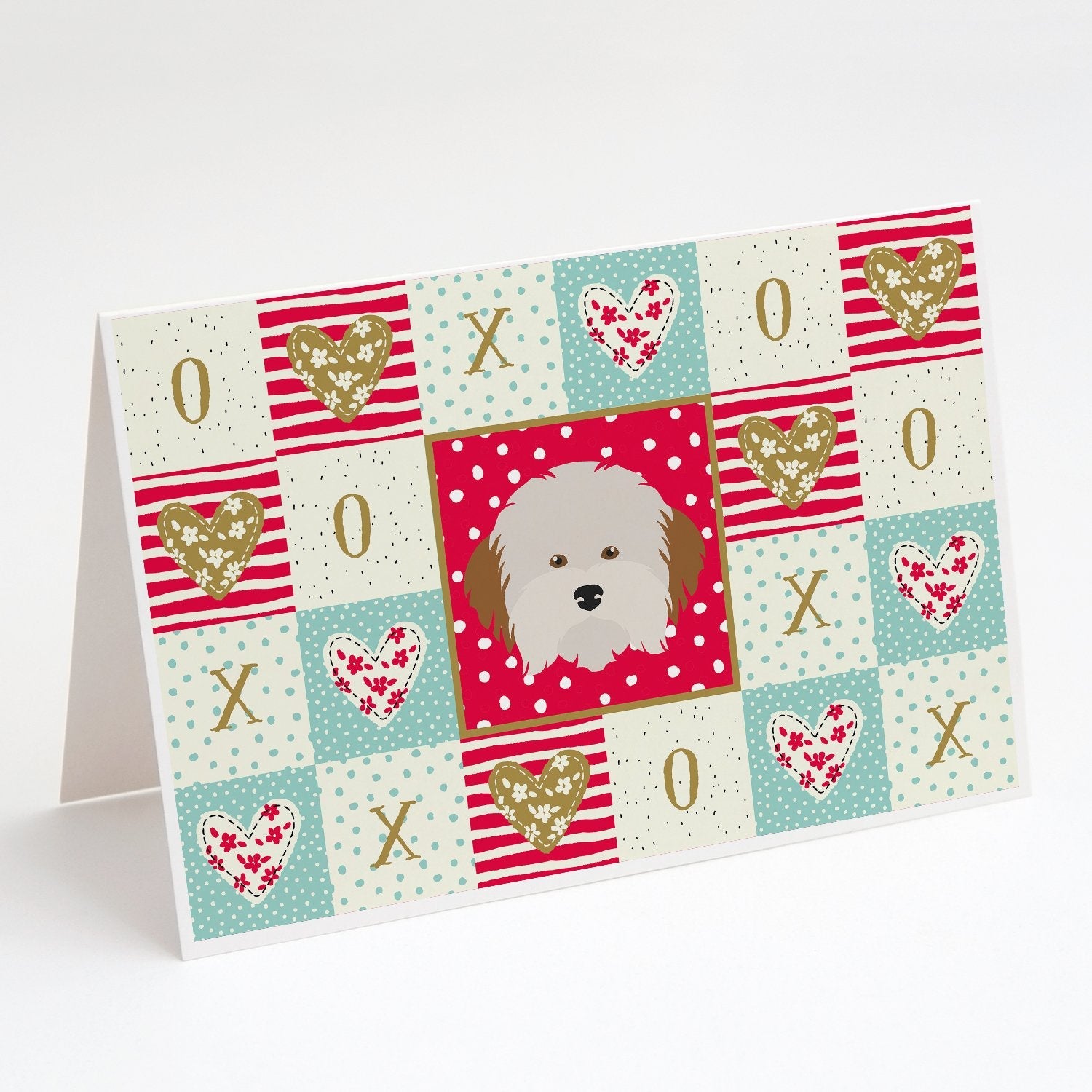 Havanese Dog Love Greeting Cards Pack of 8 Blank Cards with Envelopes Whimsical A7 Size 5x7