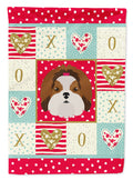Imperial Shih Tzu Love House Flag 28x40 Porch Sleeve Pole Decorative Outside Yard Banner Artwork Wall Hanging, Polyester