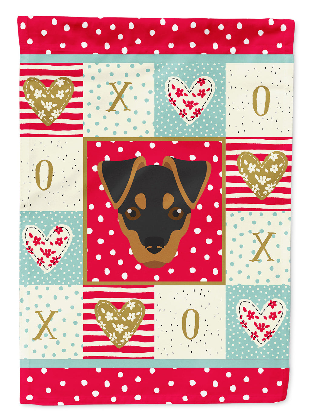 Japanese Terrier Love House Flag 28x40 Porch Sleeve Pole Decorative Outside Yard Banner Artwork Wall Hanging, Polyester