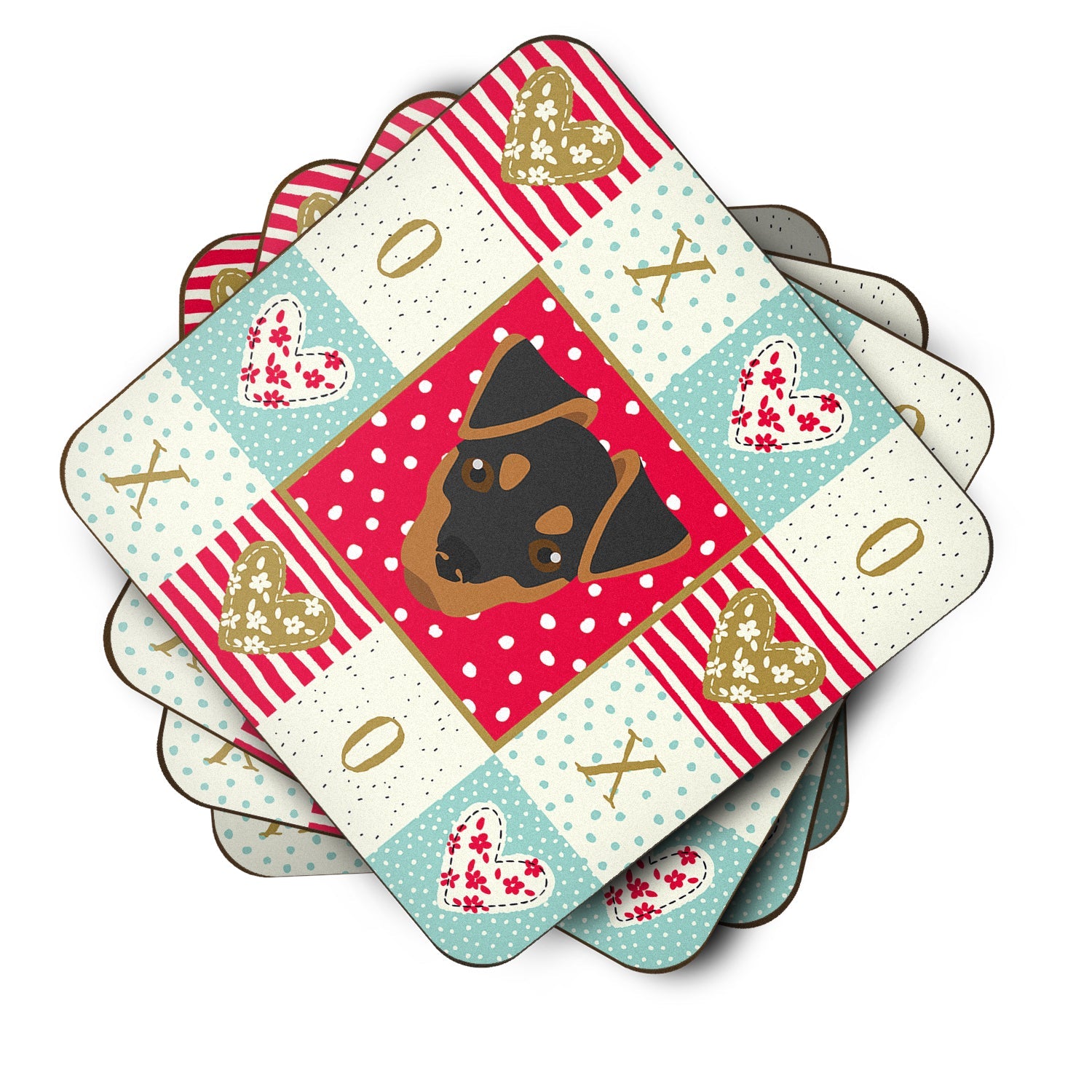 Japanese Terrier Love Foam Coasters Set of 4 Cup Coasters for Indoor Outdoor, Tabletop Protection, Anti Slip, Mouse pad Material