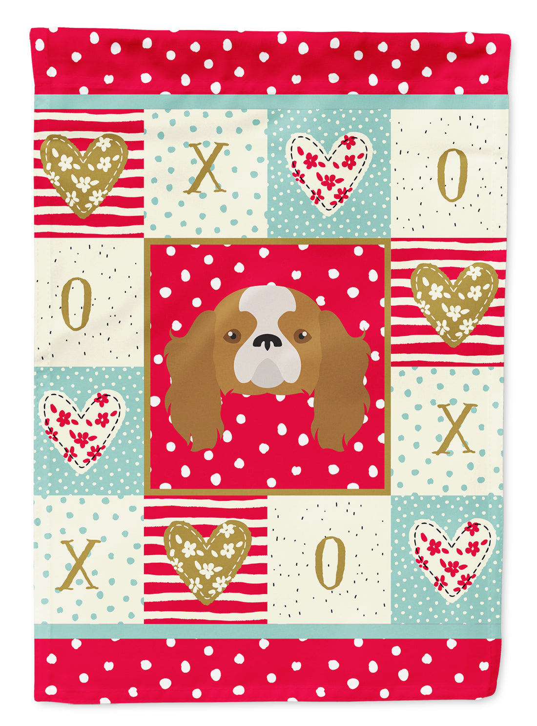 Blenheim Cavalier King Charles Spaniel Love House Flag 28x40 Porch Sleeve Pole Decorative Outside Yard Banner Artwork Wall Hanging, Polyester