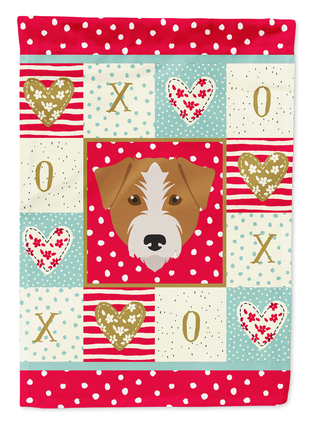 Kromfohrlander Love House Flag 28x40 Porch Sleeve Pole Decorative Outside Yard Banner Artwork Wall Hanging, Polyester