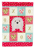 Lhasa Apso Love House Flag 28x40 Porch Sleeve Pole Decorative Outside Yard Banner Artwork Wall Hanging, Polyester