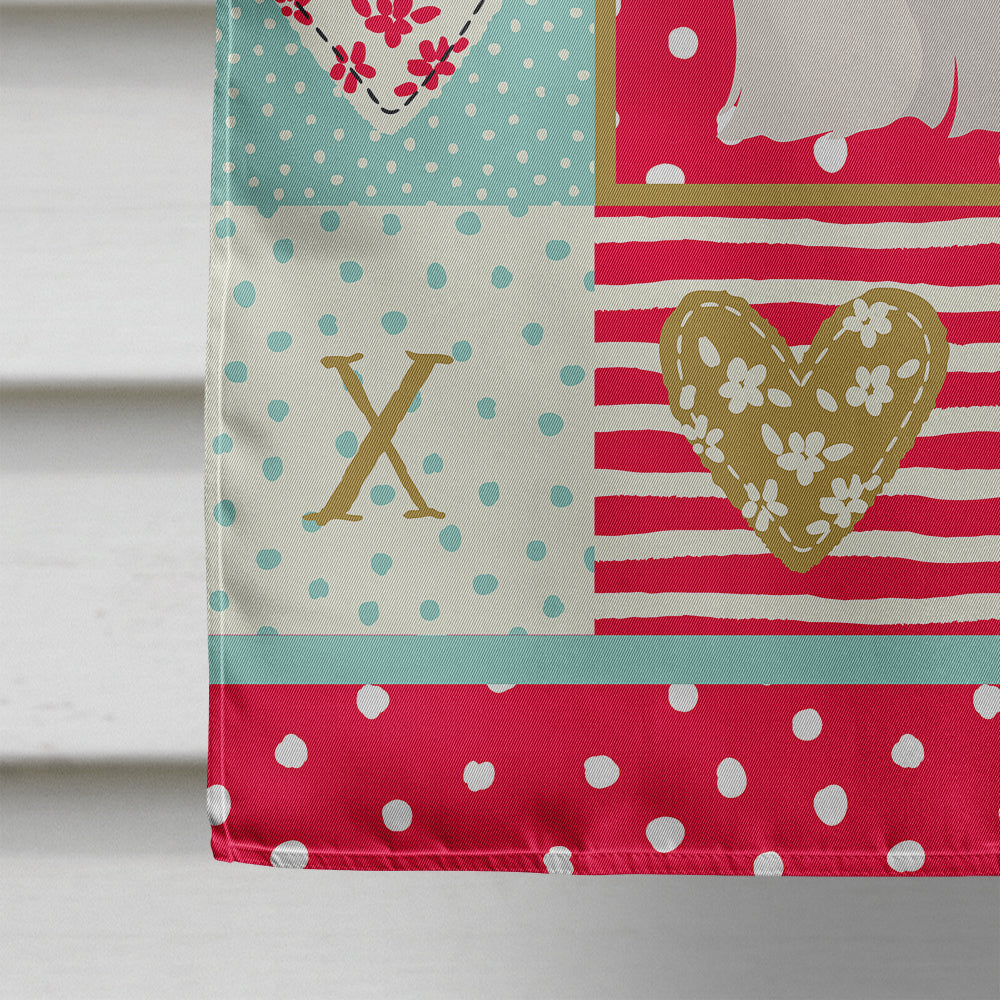 Maltese Love House Flag 28x40 Porch Sleeve Pole Decorative Outside Yard Banner Artwork Wall Hanging, Polyester