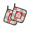 Maltese Love Pot Holder Set of 2 Heat Resistant Quilted Hot Pads 7.5 x 7.5 Inch, Insulated Kitchen Trivets for Cooking & Baking