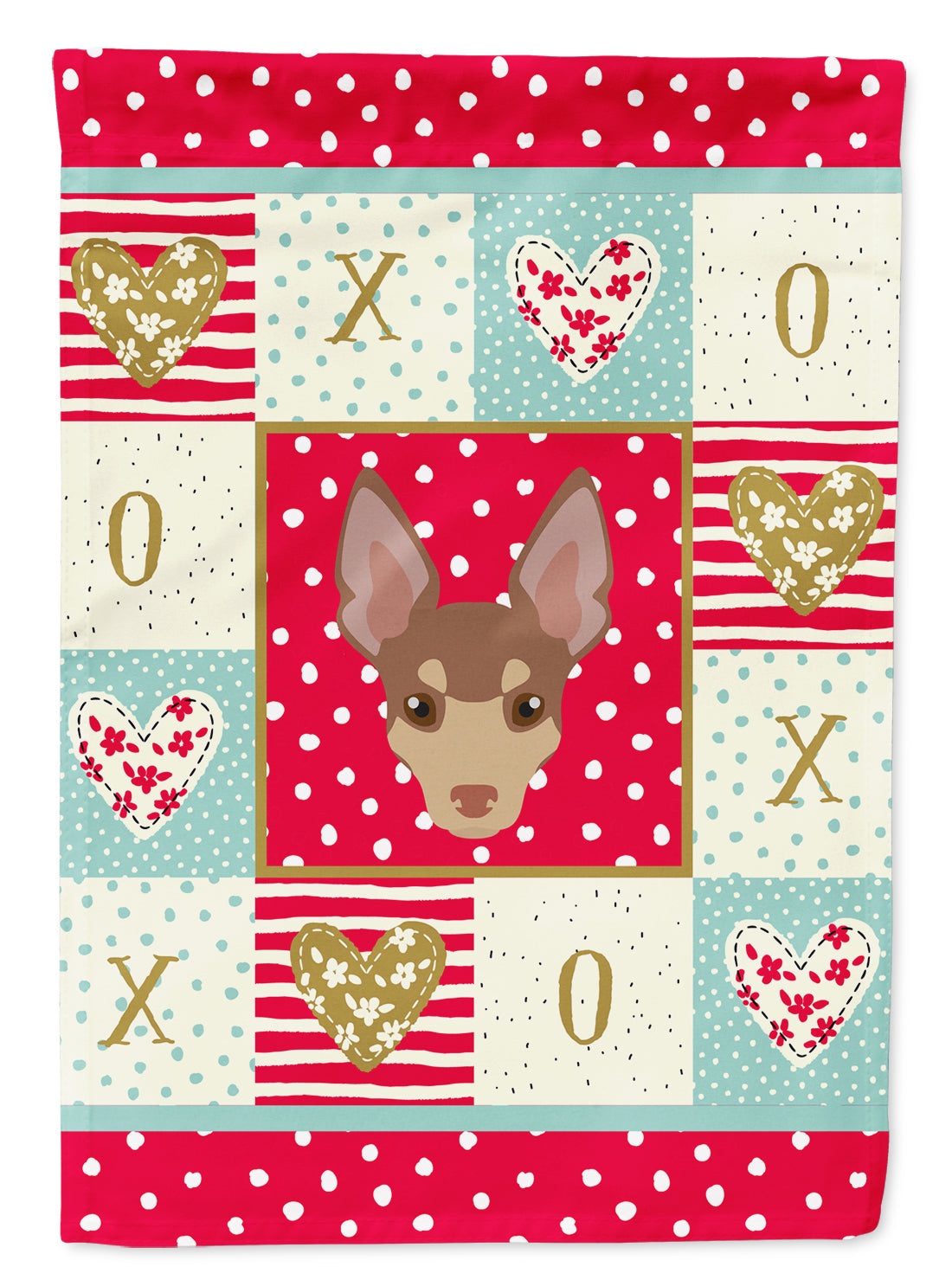 Miniature Fox Terrier Love House Flag 28x40 Porch Sleeve Pole Decorative Outside Yard Banner Artwork Wall Hanging, Polyester