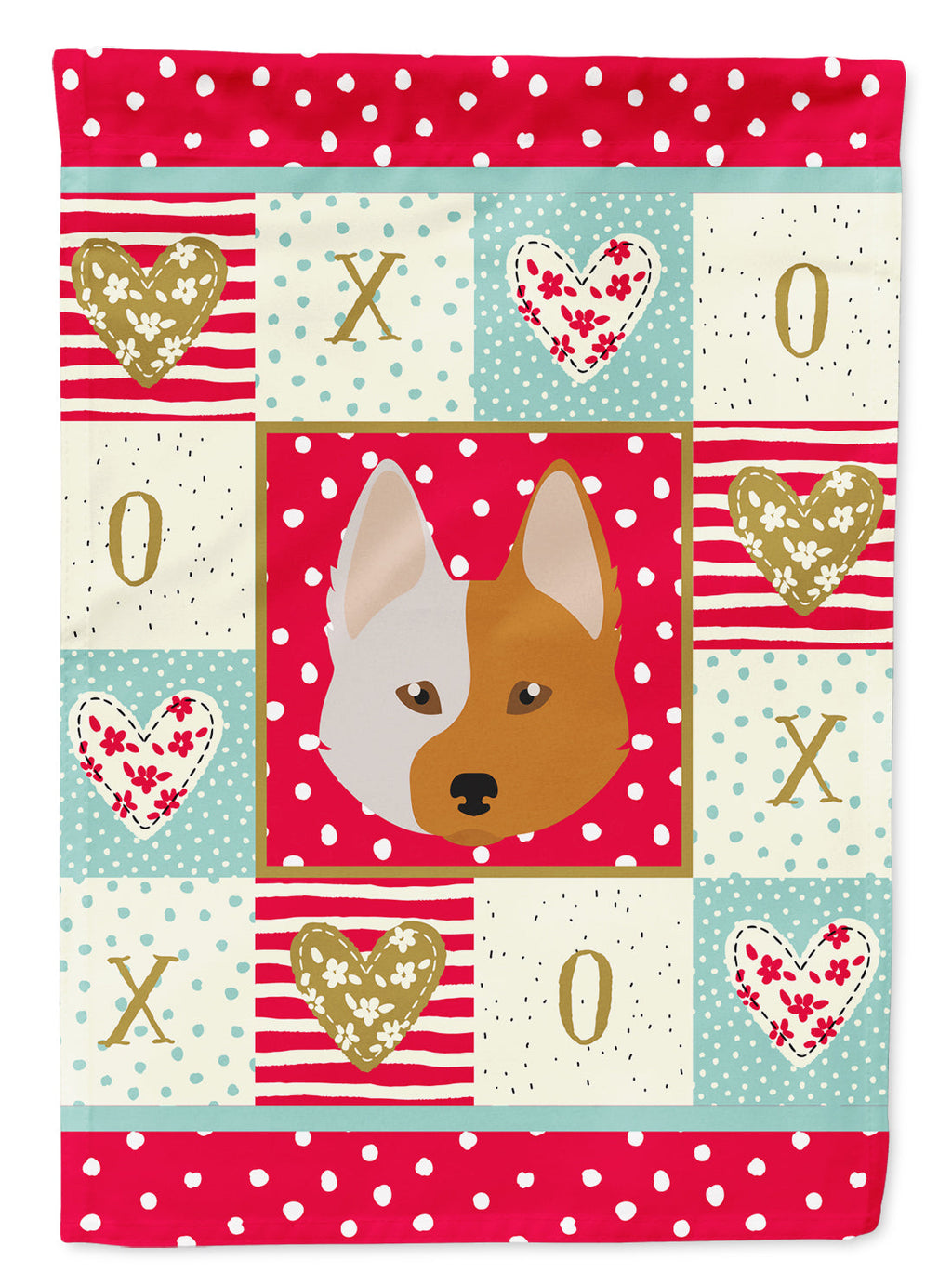 Nordic Spitz Love House Flag 28x40 Porch Sleeve Pole Decorative Outside Yard Banner Artwork Wall Hanging, Polyester