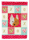 Nordic Spitz Love House Flag 28x40 Porch Sleeve Pole Decorative Outside Yard Banner Artwork Wall Hanging, Polyester