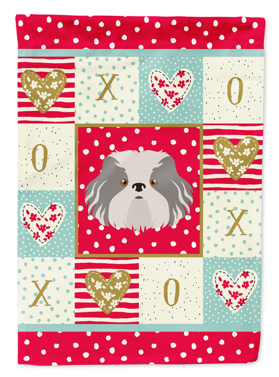 Odis Dog Love House Flag 28x40 Porch Sleeve Pole Decorative Outside Yard Banner Artwork Wall Hanging, Polyester
