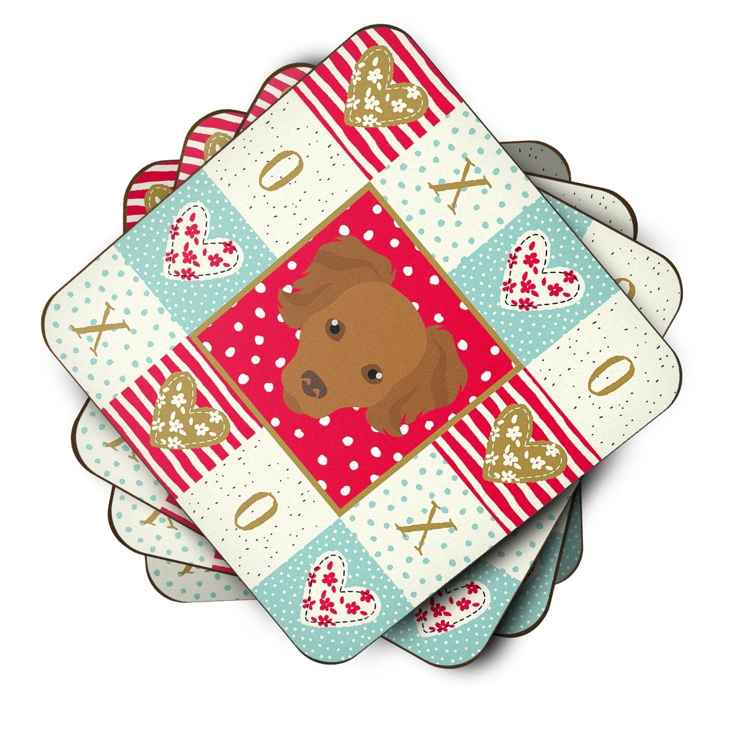 Persian Chihuahua Love Foam Coasters Set of 4 Cup Coasters for Indoor Outdoor, Tabletop Protection, Anti Slip, Mouse pad Material