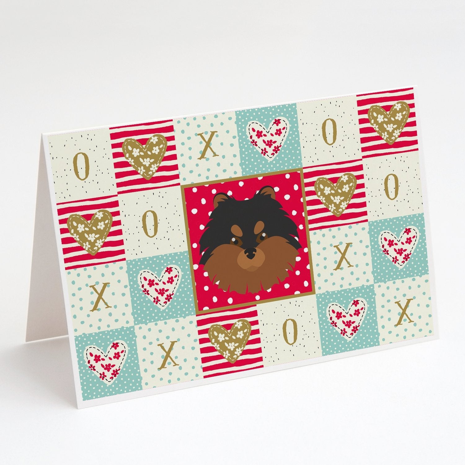 Pomeranian Love Greeting Cards Pack of 8 Blank Cards with Envelopes Whimsical A7 Size 5x7