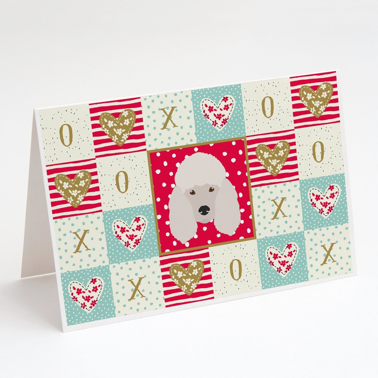 Poodle Love Greeting Cards Pack of 8 Blank Cards with Envelopes Whimsical A7 Size 5x7