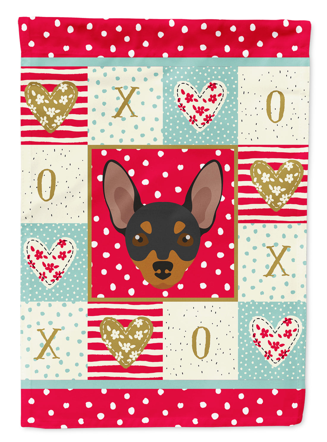 Prague Ratter Love House Flag 28x40 Porch Sleeve Pole Decorative Outside Yard Banner Artwork Wall Hanging, Polyester