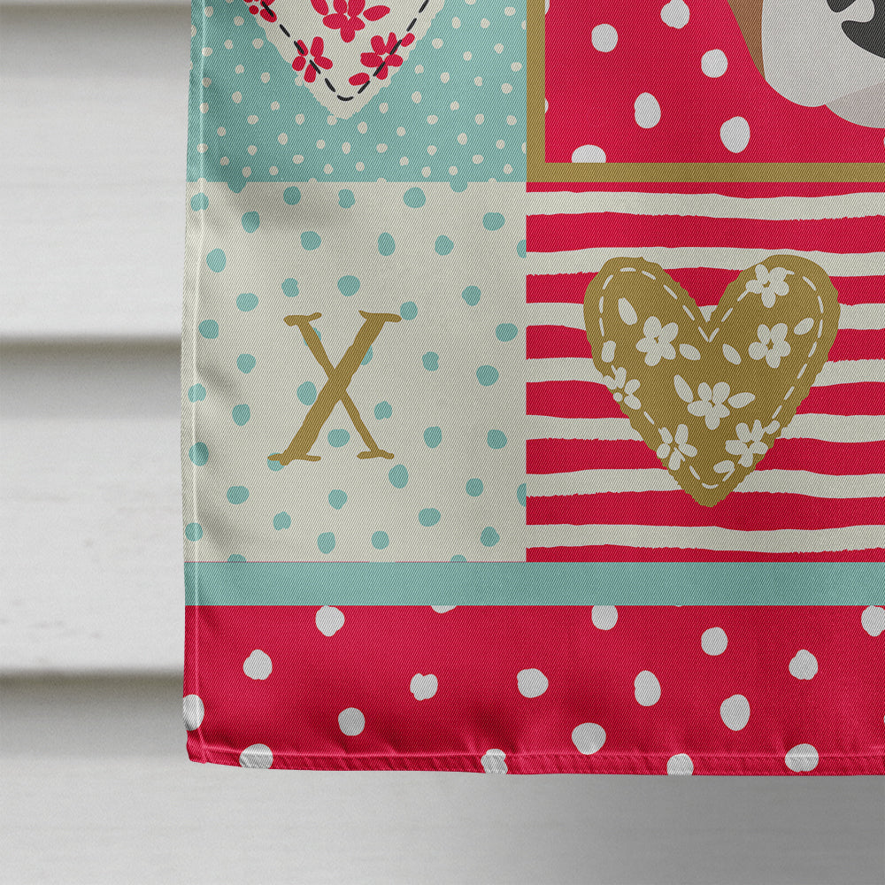 Rat Terrier Love House Flag 28x40 Porch Sleeve Pole Decorative Outside Yard Banner Artwork Wall Hanging, Polyester