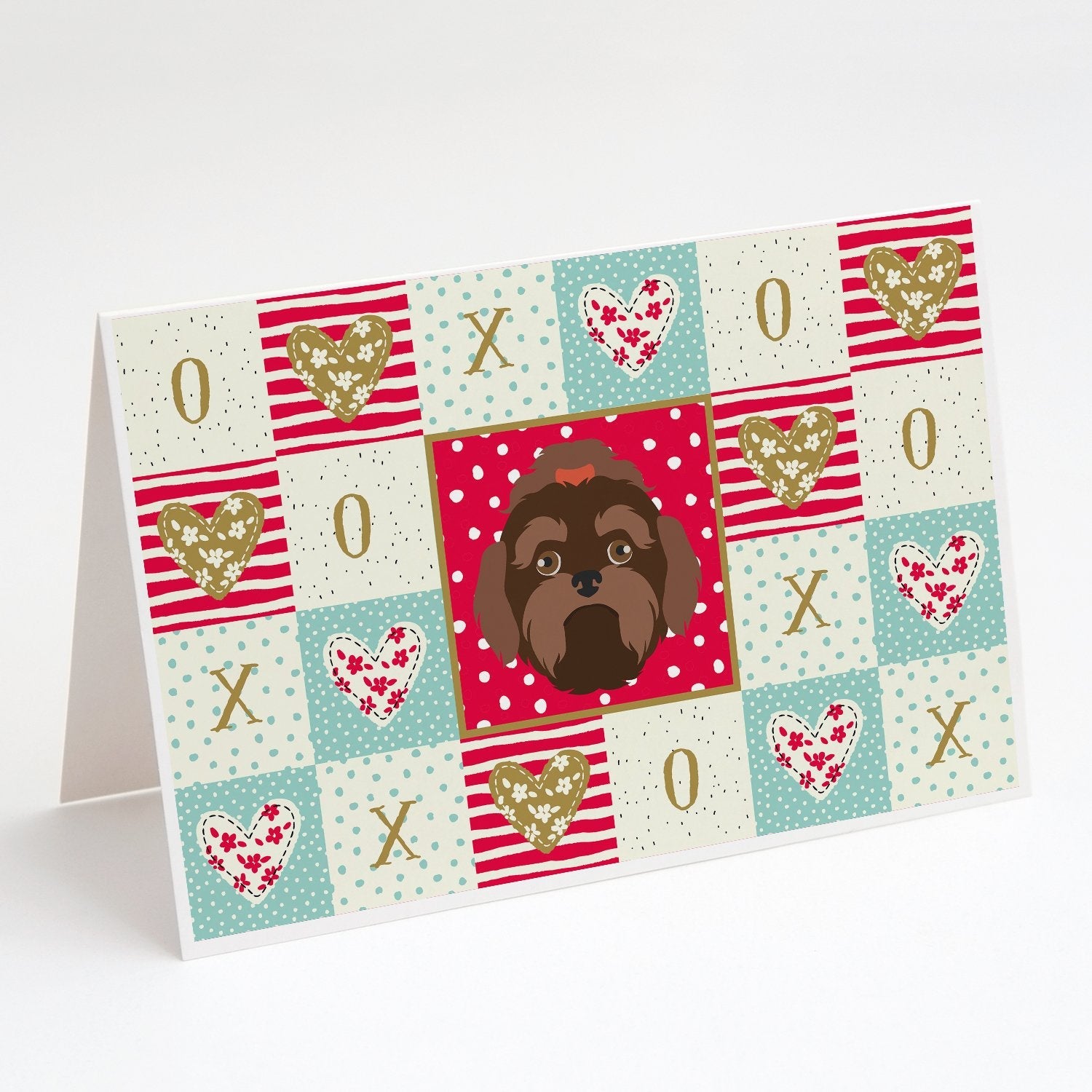 Russian Lapdog Love Greeting Cards Pack of 8 Blank Cards with Envelopes Whimsical A7 Size 5x7