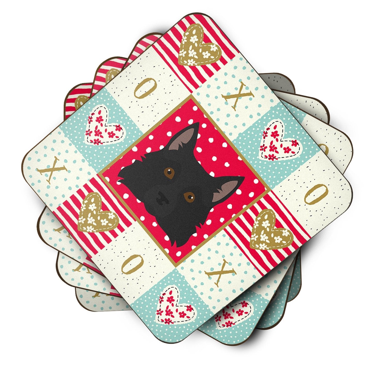 Schipperke Love Foam Coasters Set of 4 Cup Coasters for Indoor Outdoor, Tabletop Protection, Anti Slip, Mouse pad Material