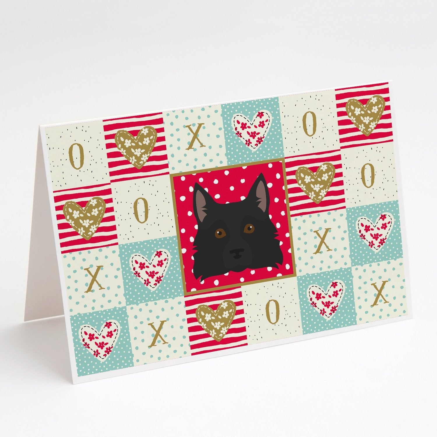 Schipperke Love Greeting Cards Pack of 8 Blank Cards with Envelopes Whimsical A7 Size 5x7