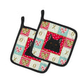 Schipperke Love Pot Holder Set of 2 Heat Resistant Quilted Hot Pads 7.5 x 7.5 Inch, Insulated Kitchen Trivets for Cooking & Baking