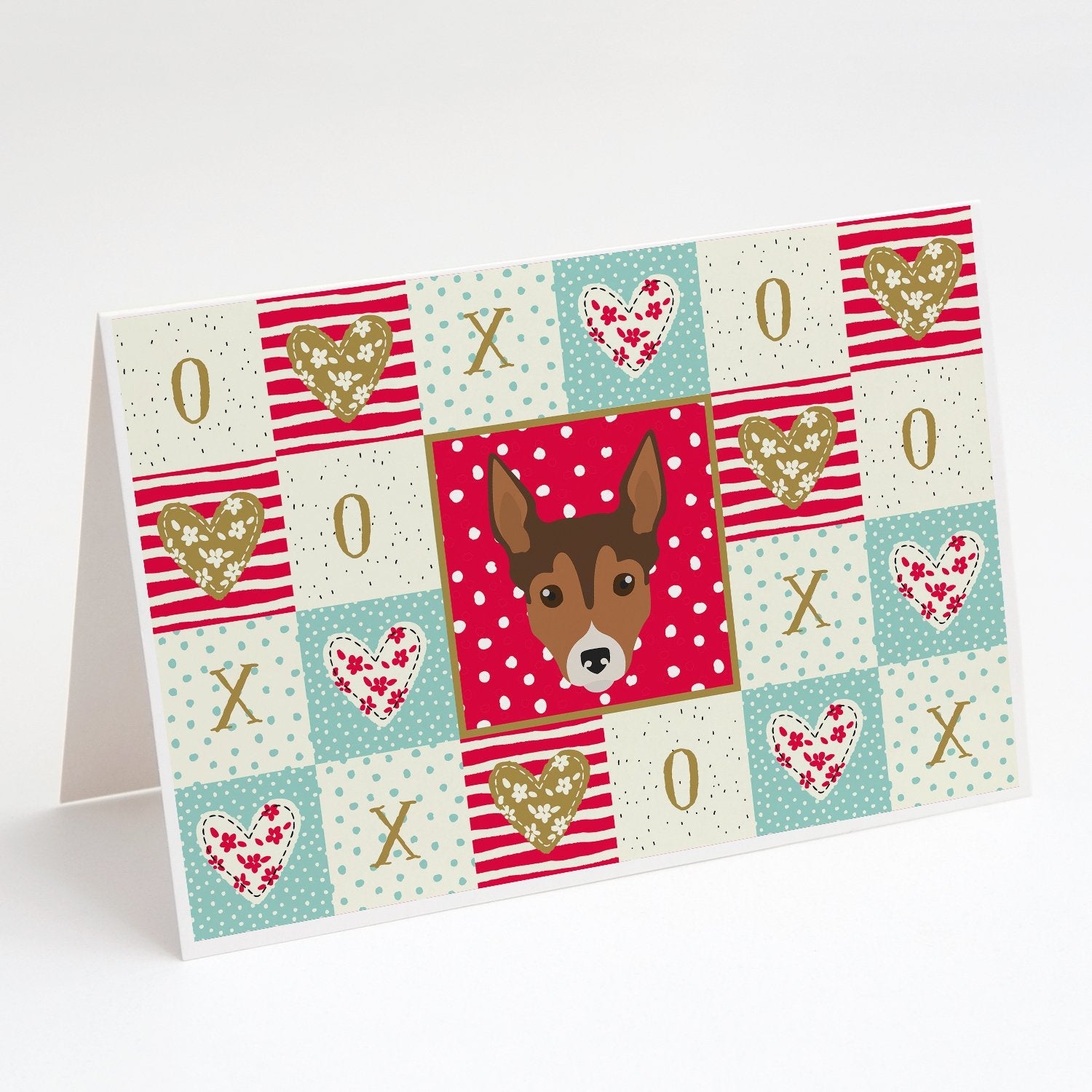 Tenterfield Terrier Love Greeting Cards Pack of 8 Blank Cards with Envelopes Whimsical A7 Size 5x7