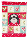 Tibetan Terrier Love House Flag 28x40 Porch Sleeve Pole Decorative Outside Yard Banner Artwork Wall Hanging, Polyester