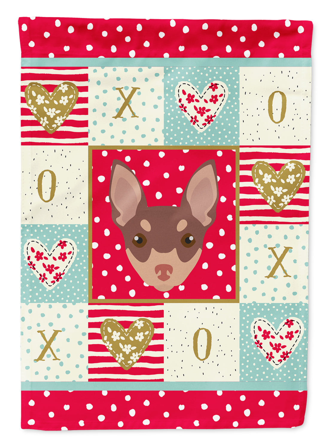 Toy Fox Terrier Love House Flag 28x40 Porch Sleeve Pole Decorative Outside Yard Banner Artwork Wall Hanging, Polyester