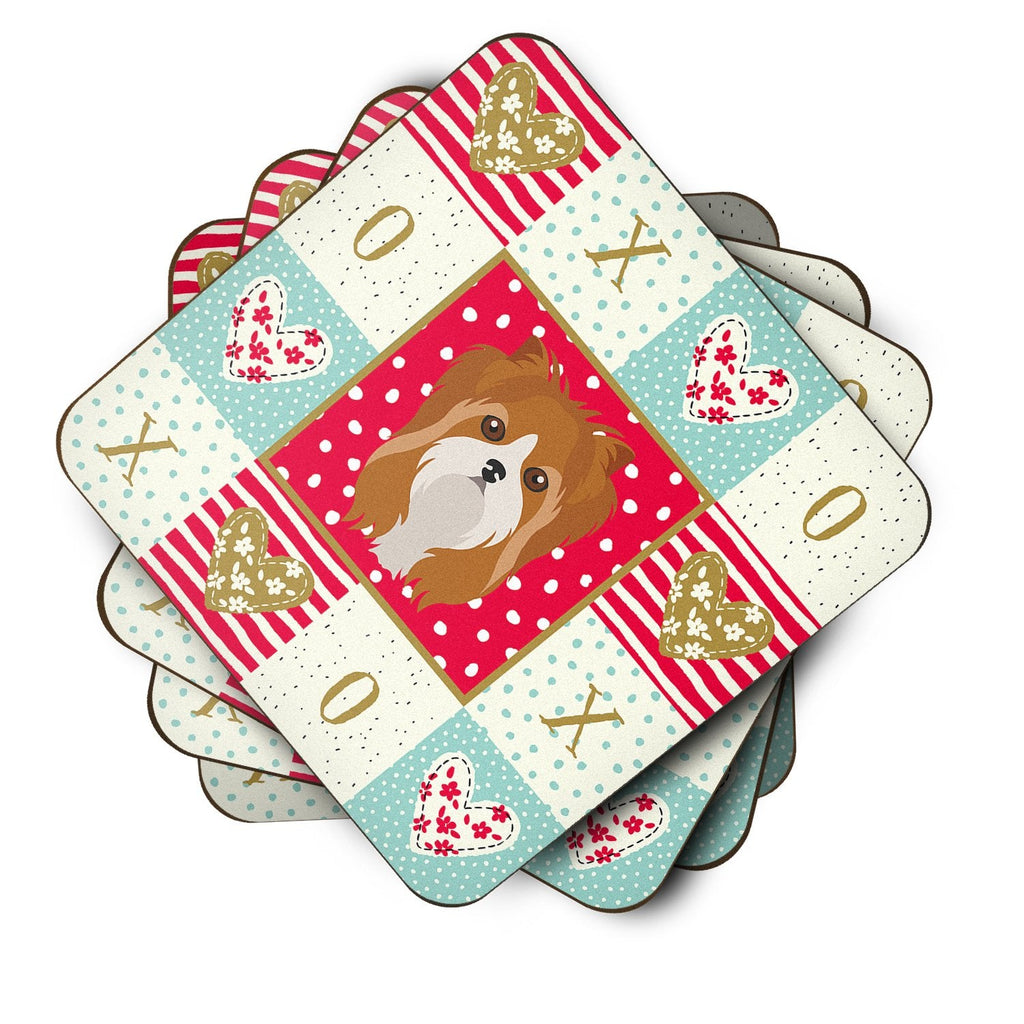 Yorkshire Terrier Love Foam Coasters Set of 4 Cup Coasters for Indoor Outdoor, Tabletop Protection, Anti Slip, Mouse pad Material