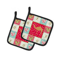 Arabian Camel Dromedary Love Pot Holder Set of 2 Heat Resistant Quilted Hot Pads 7.5 x 7.5 Inch, Insulated Kitchen Trivets for Cooking & Baking