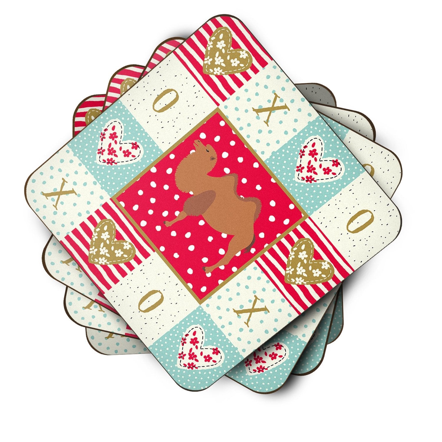 Bactrian Camel Love Foam Coasters Set of 4 Cup Coasters for Indoor Outdoor, Tabletop Protection, Anti Slip, Mouse pad Material