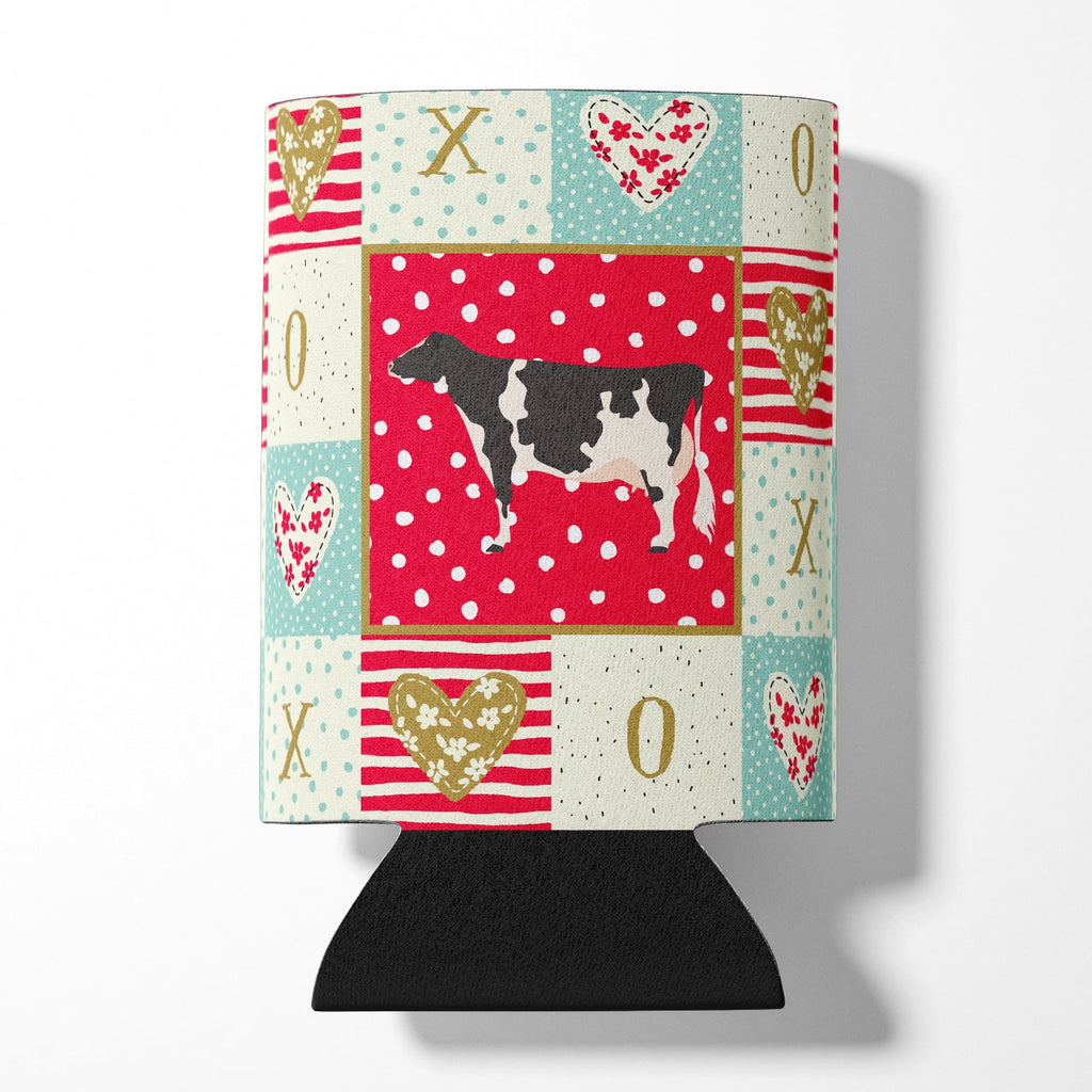 Holstein Cow Love Can or Bottle Hugger Cooler Sleeve for Standard 12 oz Cans, Insulated Foam Beer & Soda Can Hugger Reusable