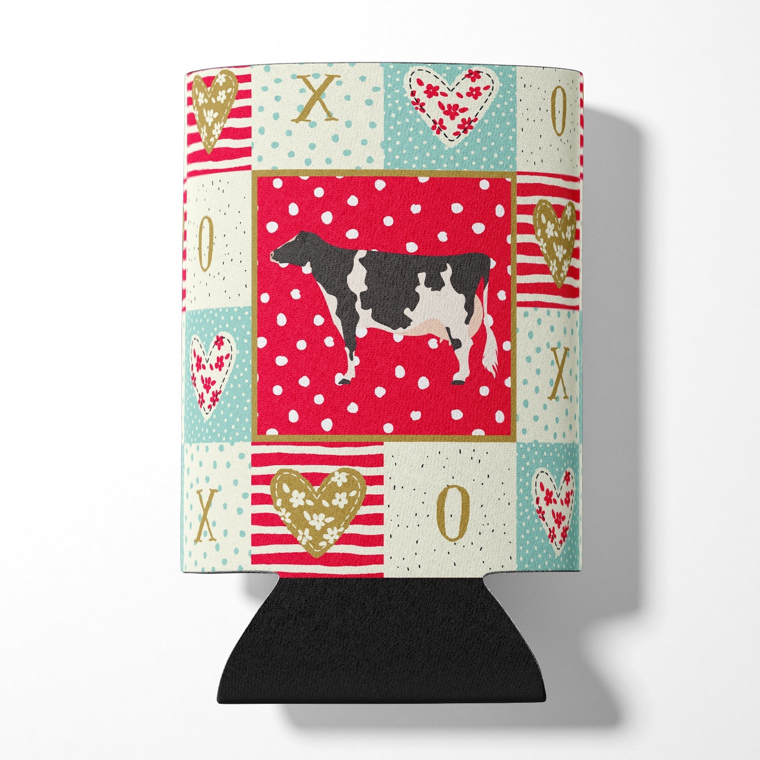 Holstein Cow Love Can or Bottle Hugger Cooler Sleeve for Standard 12 oz Cans, Insulated Foam Beer & Soda Can Hugger Reusable