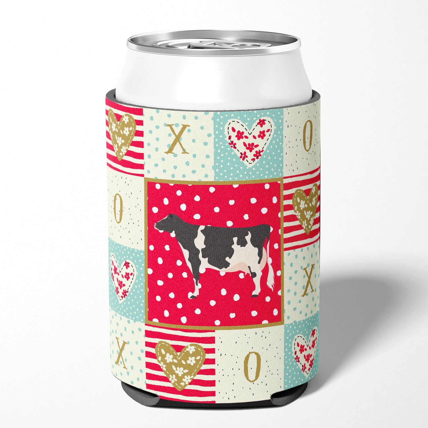 Holstein Cow Love Can or Bottle Hugger Cooler Sleeve for Standard 12 oz Cans, Insulated Foam Beer & Soda Can Hugger Reusable