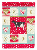 Holstein Cow Love House Flag 28x40 Porch Sleeve Pole Decorative Outside Yard Banner Artwork Wall Hanging, Polyester