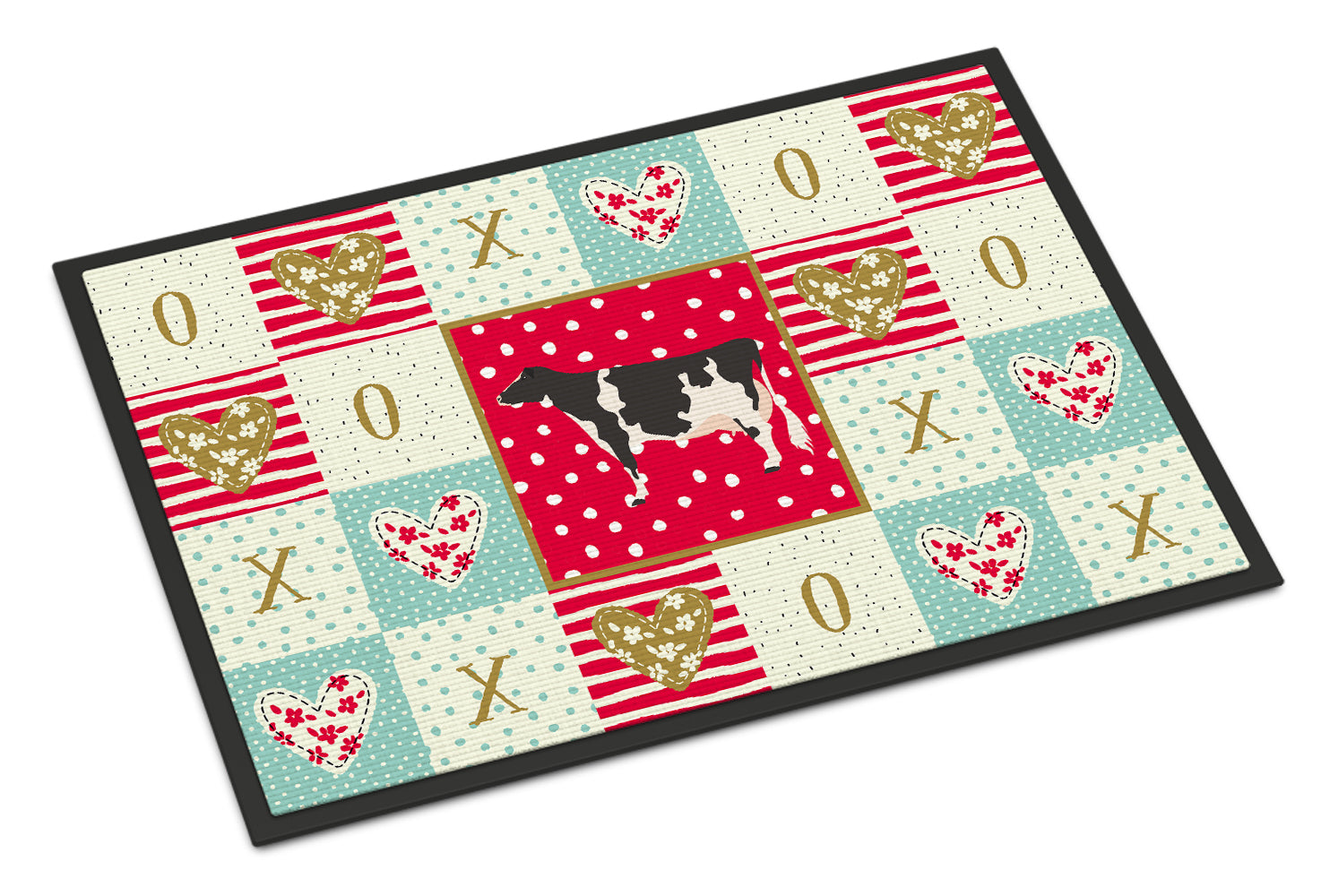 Holstein Cow Love Doormat Indoor Outdoor 18H X 27W Front Door Mat Rugs for Entryway, Non Slip Washable