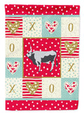 Hungarian Grey Steppe Cow Love House Flag 28x40 Porch Sleeve Pole Decorative Outside Yard Banner Artwork Wall Hanging, Polyester