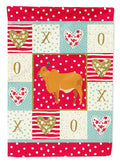 Zebu Indicine Cow Love House Flag 28x40 Porch Sleeve Pole Decorative Outside Yard Banner Artwork Wall Hanging, Polyester