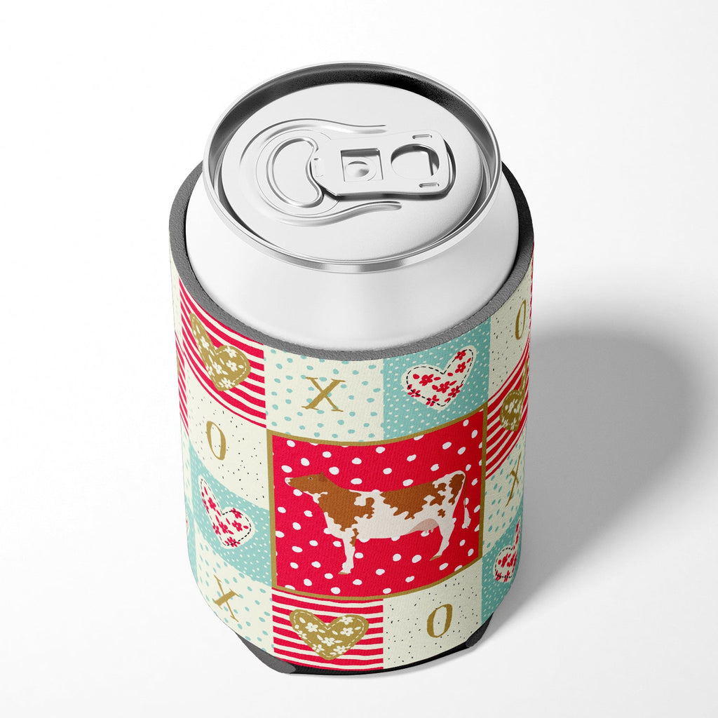 Ayrshire Cow Love Can or Bottle Hugger Cooler Sleeve for Standard 12 oz Cans, Insulated Foam Beer & Soda Can Hugger Reusable