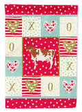 Ayrshire Cow Love House Flag 28x40 Porch Sleeve Pole Decorative Outside Yard Banner Artwork Wall Hanging, Polyester