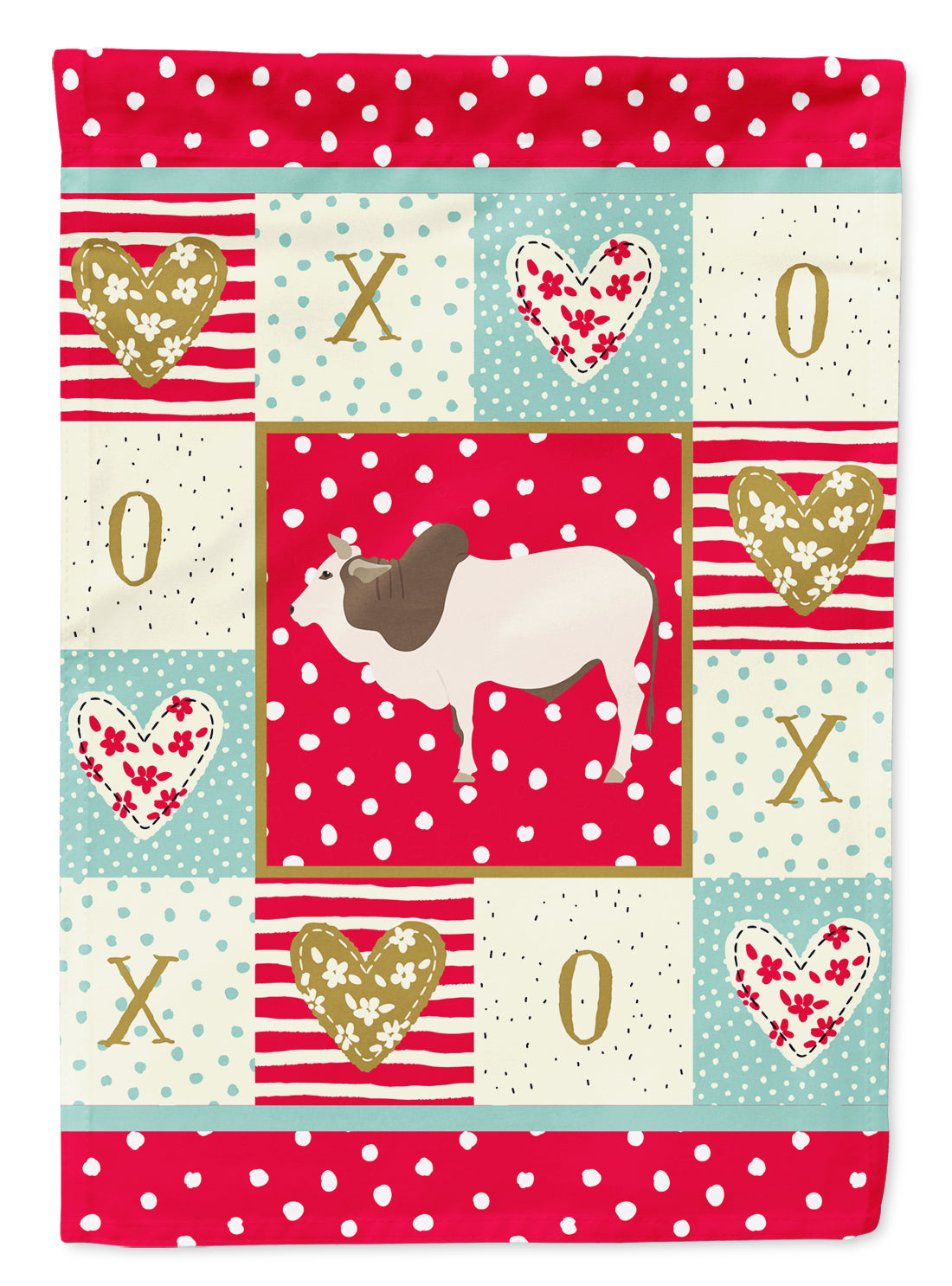 Malvi Cow Love House Flag 28x40 Porch Sleeve Pole Decorative Outside Yard Banner Artwork Wall Hanging, Polyester