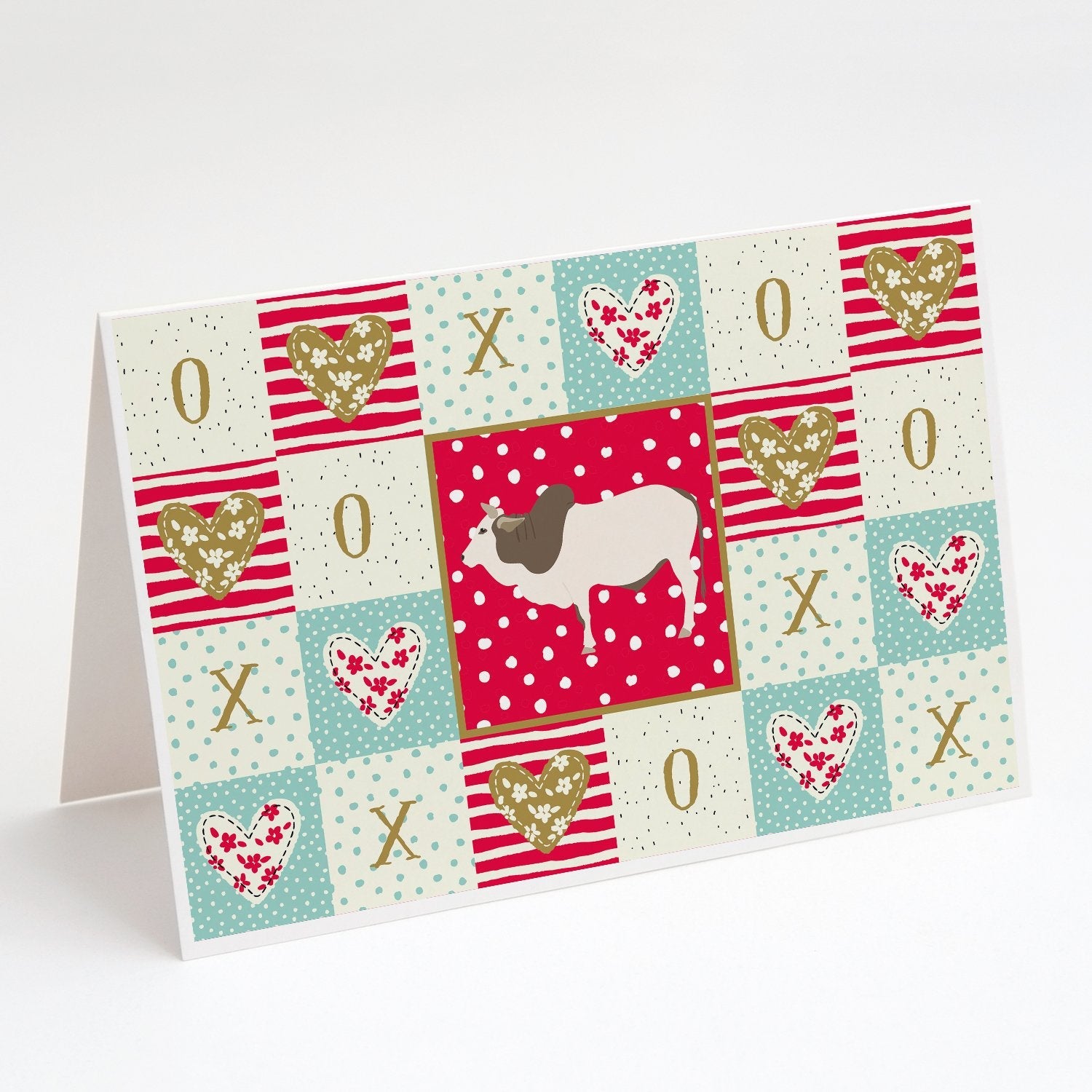 Malvi Cow Love Greeting Cards Pack of 8 Blank Cards with Envelopes Whimsical A7 Size 5x7