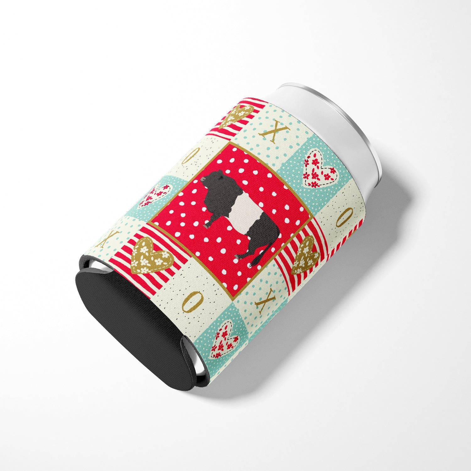 Belted Galloway Cow Love Can or Bottle Hugger Cooler Sleeve for Standard 12 oz Cans, Insulated Foam Beer & Soda Can Hugger Reusable