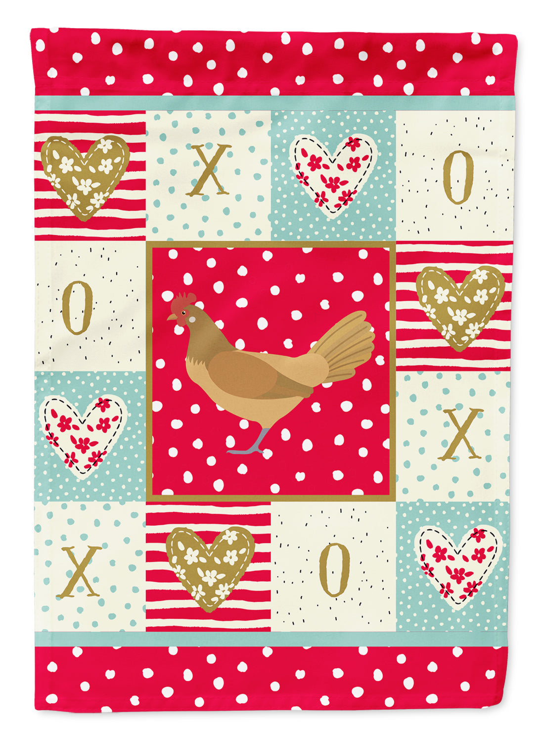 Frisian Friesian Chicken Love House Flag 28x40 Porch Sleeve Pole Decorative Outside Yard Banner Artwork Wall Hanging, Polyester