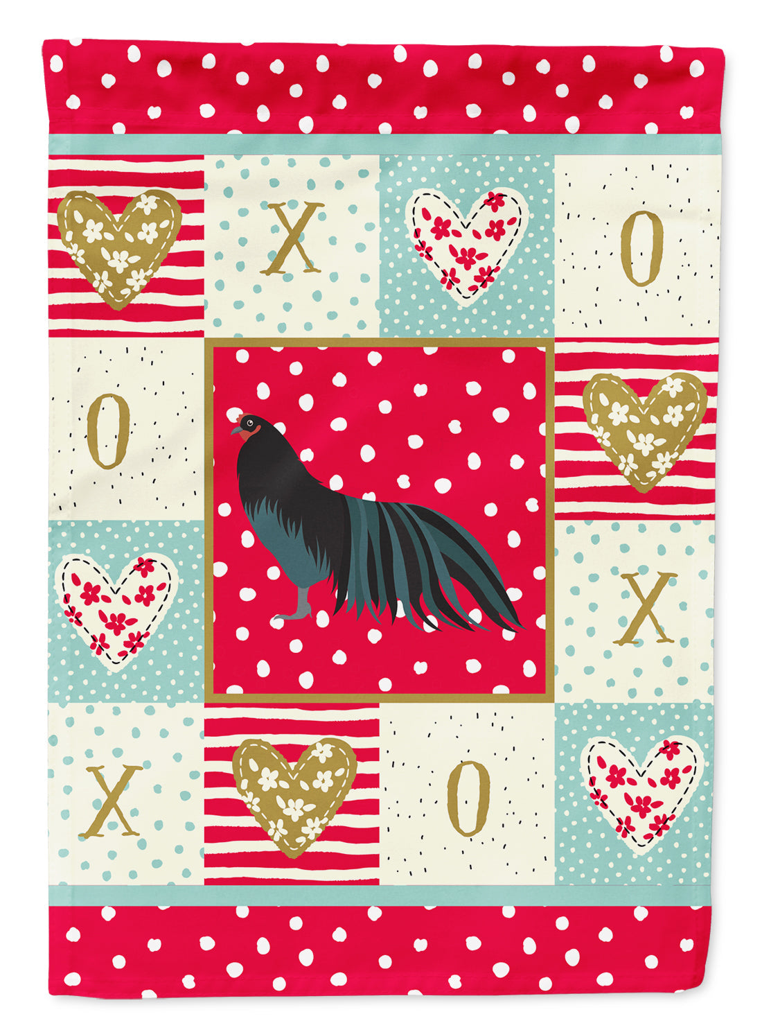 Sumatra Chicken Love House Flag 28x40 Porch Sleeve Pole Decorative Outside Yard Banner Artwork Wall Hanging, Polyester