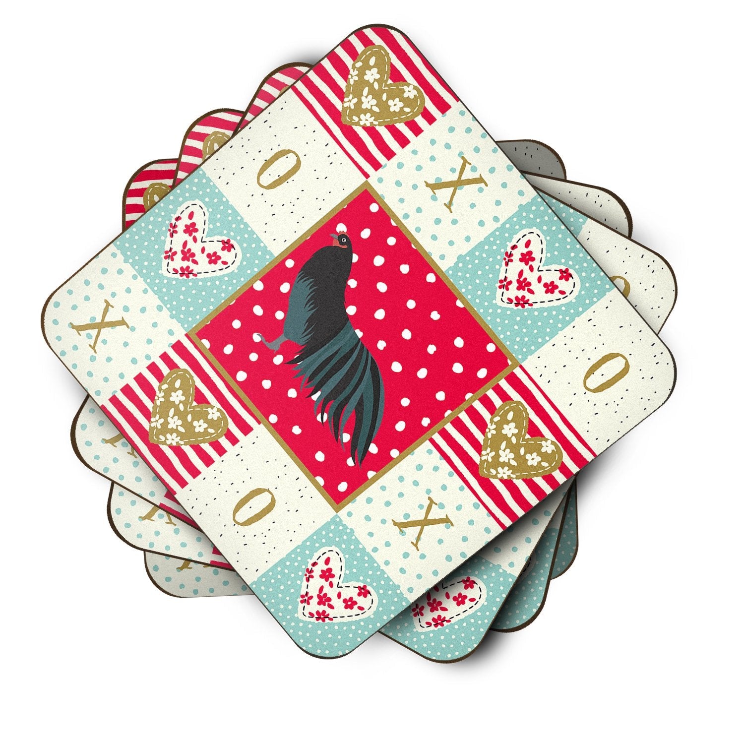 Sumatra Chicken Love Foam Coasters Set of 4 Cup Coasters for Indoor Outdoor, Tabletop Protection, Anti Slip, Mouse pad Material