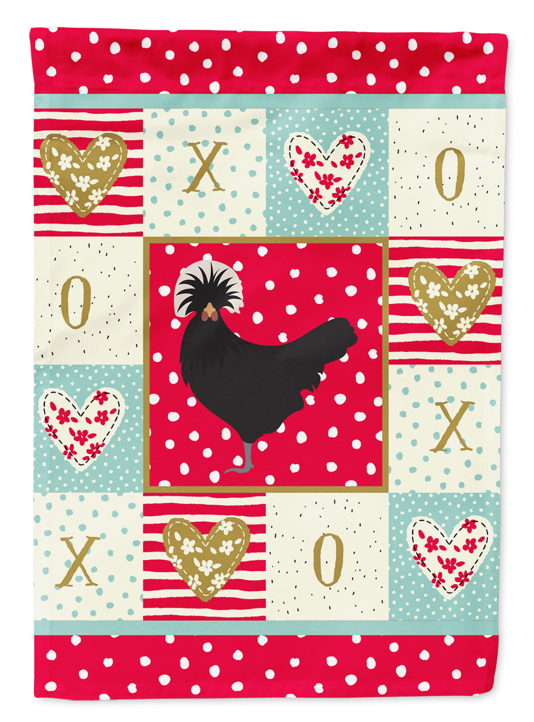 Polish Poland Chicken Love House Flag 28x40 Porch Sleeve Pole Decorative Outside Yard Banner Artwork Wall Hanging, Polyester